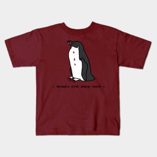 Animals with Sharp Teeth Halloween Horror Penguin Kids T-Shirt